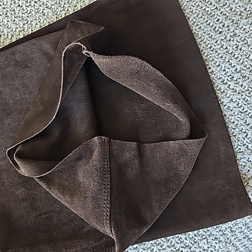 Genuine Leather Dark Brown Pants with Fringe Details Size 8 Aprox - Picture 8 of 16